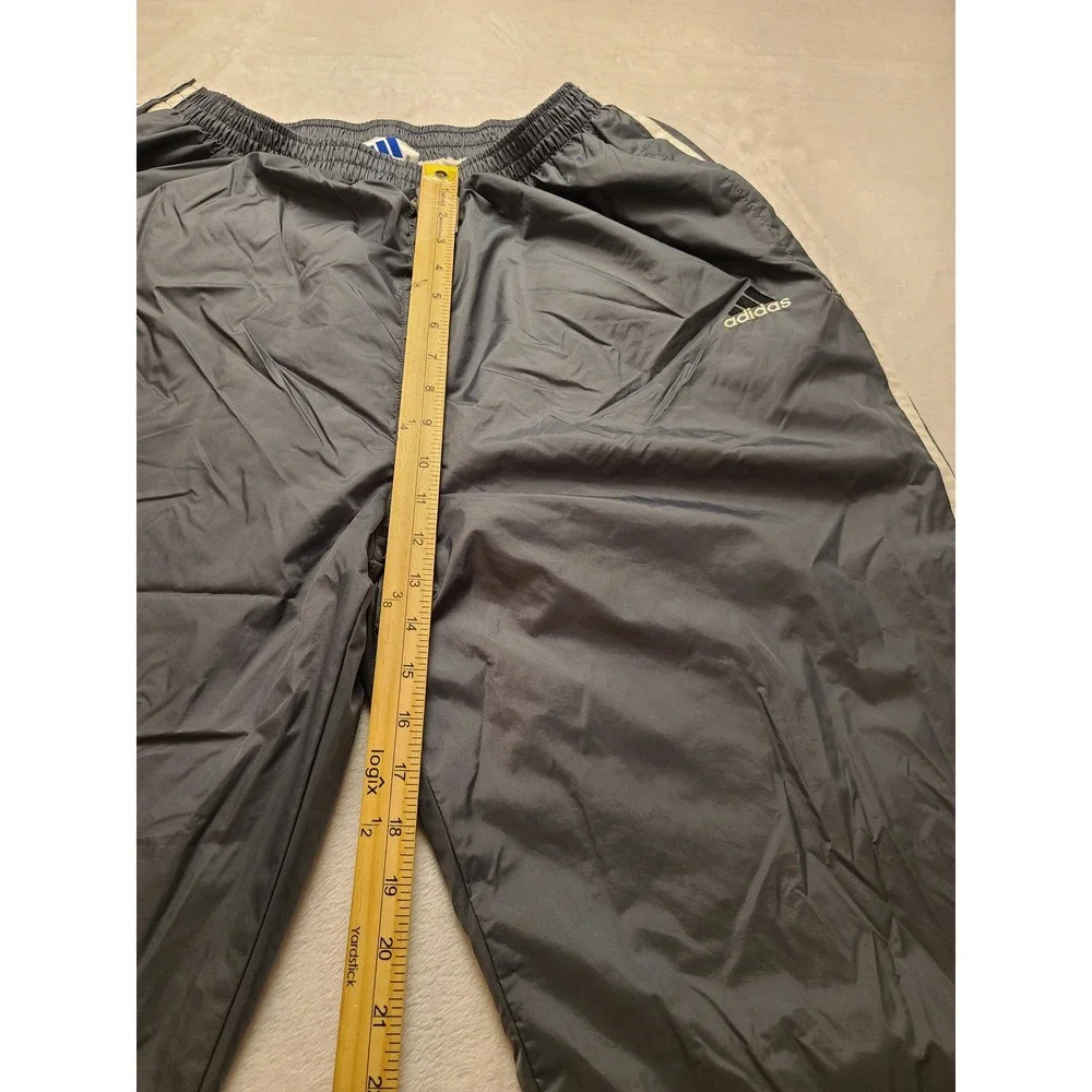 Adidas Vintage Wind Pants Gray White Stripe Track‎ Pants Men's XL  Nylon
